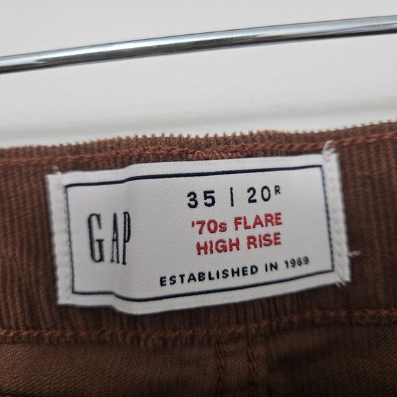 NWT GAP Women's Brown Corduroy 70s Flare High Rise Jeans Size 35/20R MSRP $79.95 - Picture 4 of 8